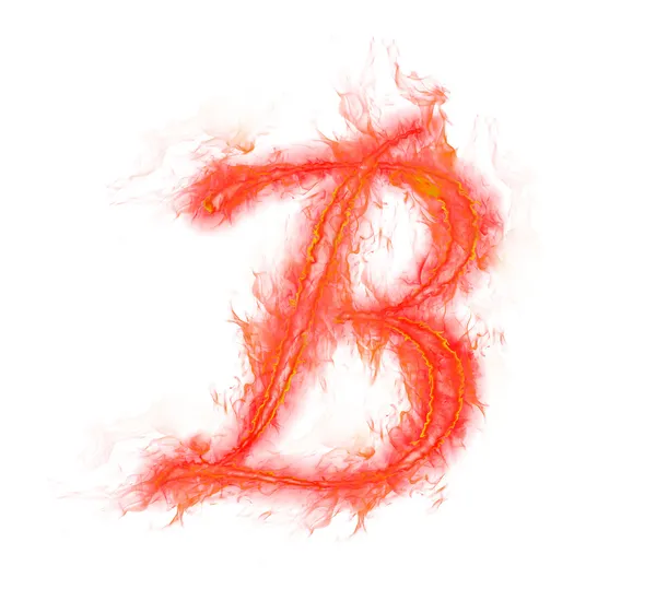 Fire alphabet - letter B — Stock Photo, Image