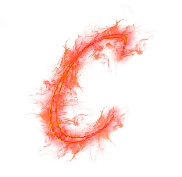 Fire alphabet - letter C — Stock Photo, Image