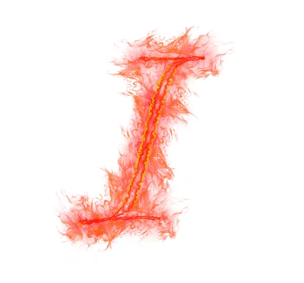 Fire alphabet - letter I — Stock Photo, Image
