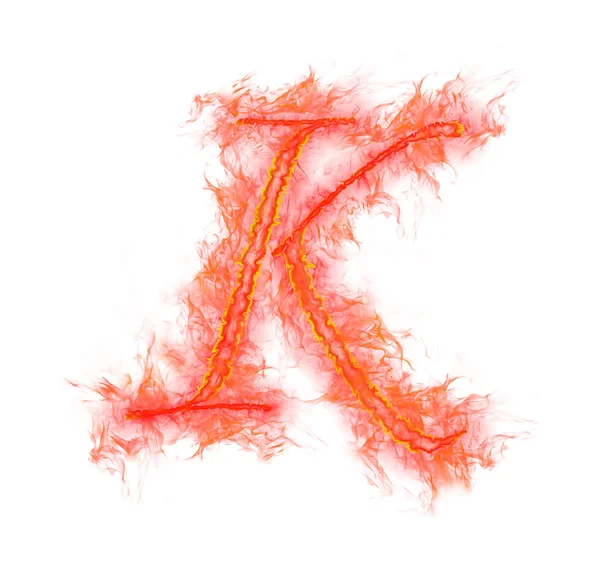 Ognisty alfabet - litera k — Zdjęcie stockowe