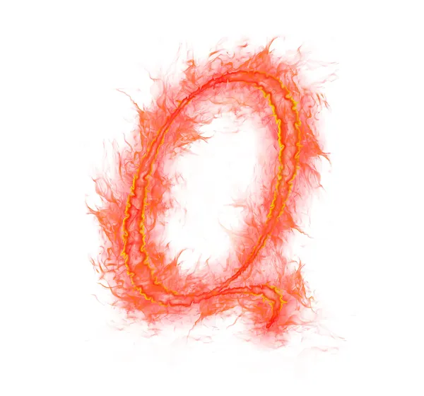 Fire alphabet - letter Q — Stock Photo, Image