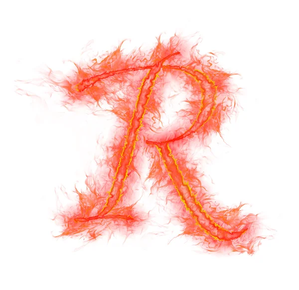 Ognisty alfabet - litera r — Zdjęcie stockowe