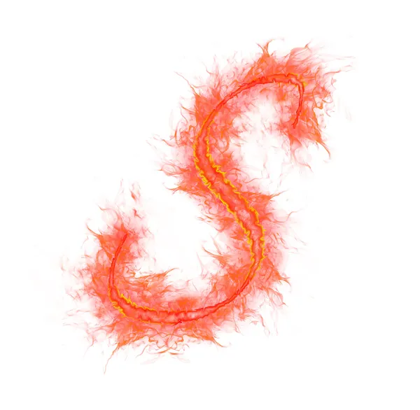 Fire alphabet - letter S — Stock Photo, Image