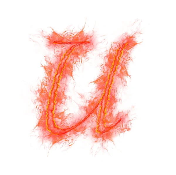 Fire alphabet - letter U — Stock Photo, Image