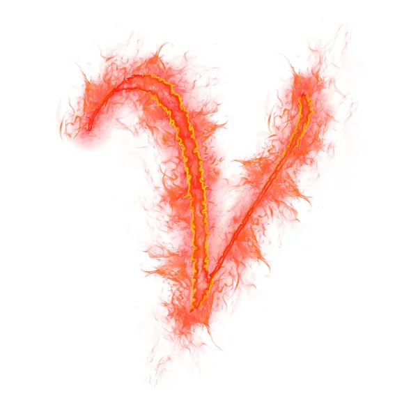Alfabeto de fuego - letra V — Foto de Stock