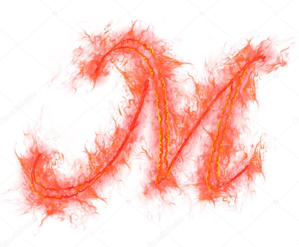 Fire alphabet - letter M