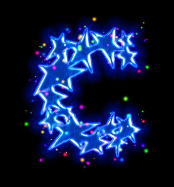 Noel yıldızı alfabesi - harf c