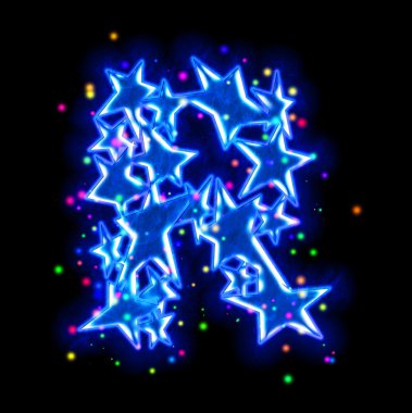Noel yıldızı alfabesi - harf r
