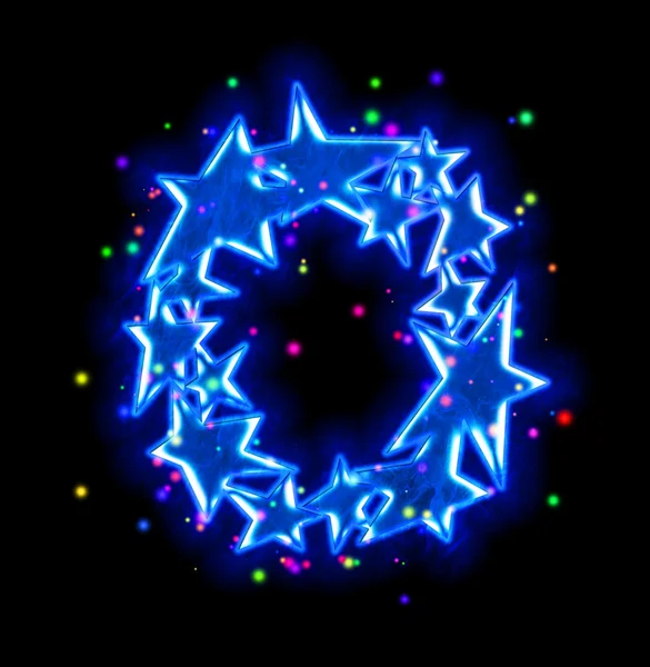 Noel yıldızı alfabesi - sıfır — Stok fotoğraf
