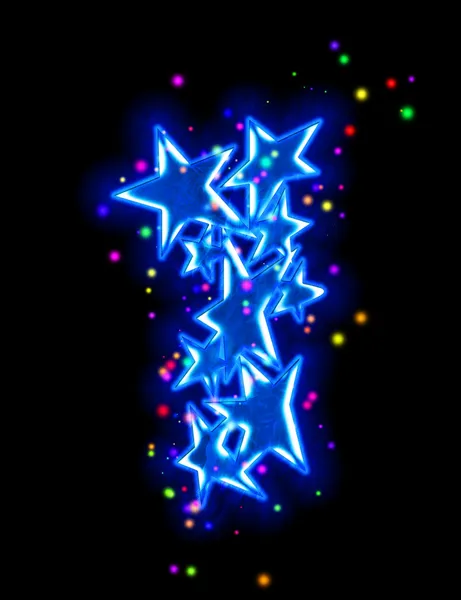 Christmas star alphabet - number one — Stock Photo, Image
