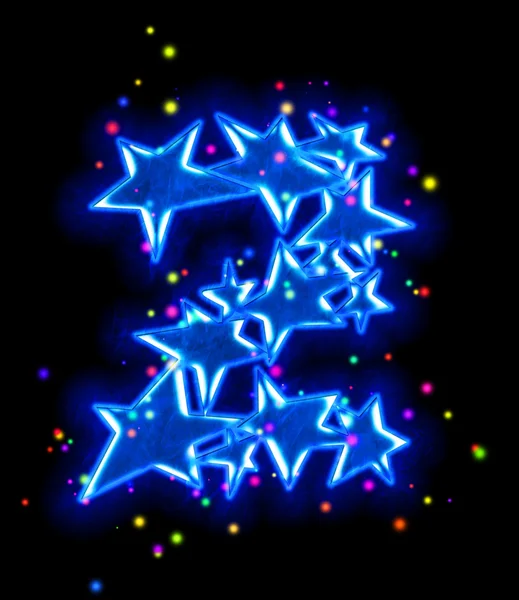 Christmas star alphabet - number two — Stock Photo, Image