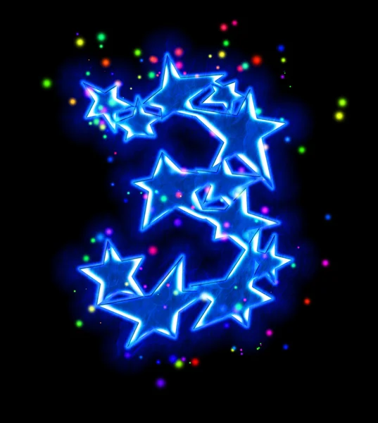 Kerstmis ster alfabet - nummer drie — Stockfoto