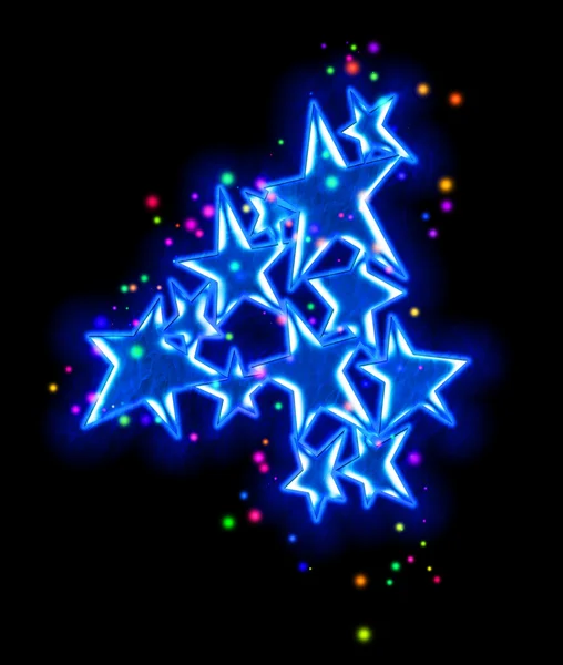 Christmas star alphabet - number four — Stock Photo, Image
