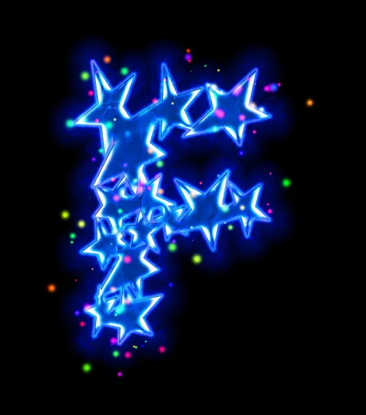 Noel yıldızı alfabesi - harf f — Stok fotoğraf