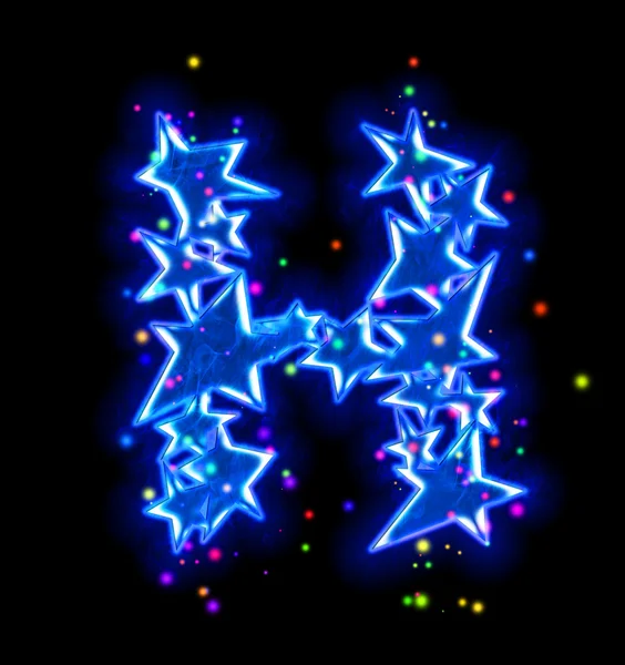 Christmas star alphabet - letter H — Stock Photo, Image