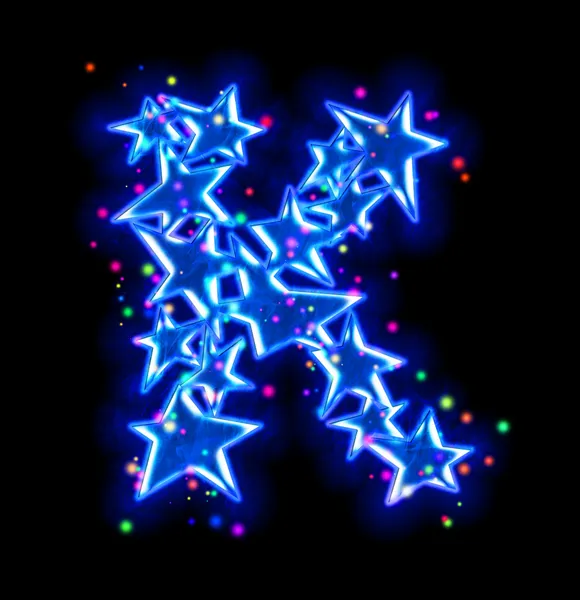 Vánoční hvězda abeceda - písmeno k — Stock fotografie