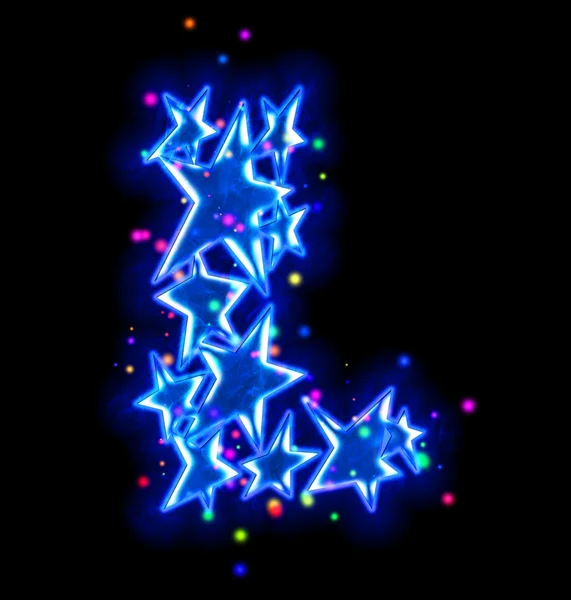 Christmas star alphabet - letter L — Stock Photo, Image