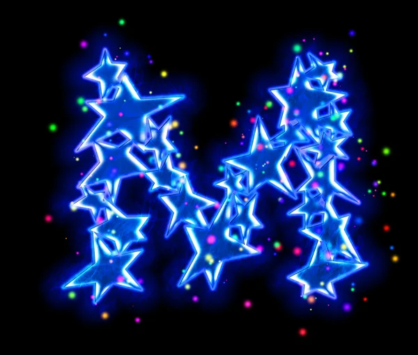 Christmas star alphabet - letter M — Stock Photo, Image