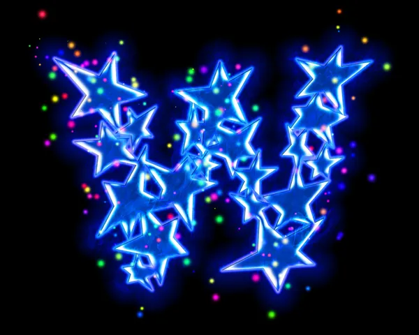 Noel yıldızı alfabesi - harf w — Stok fotoğraf
