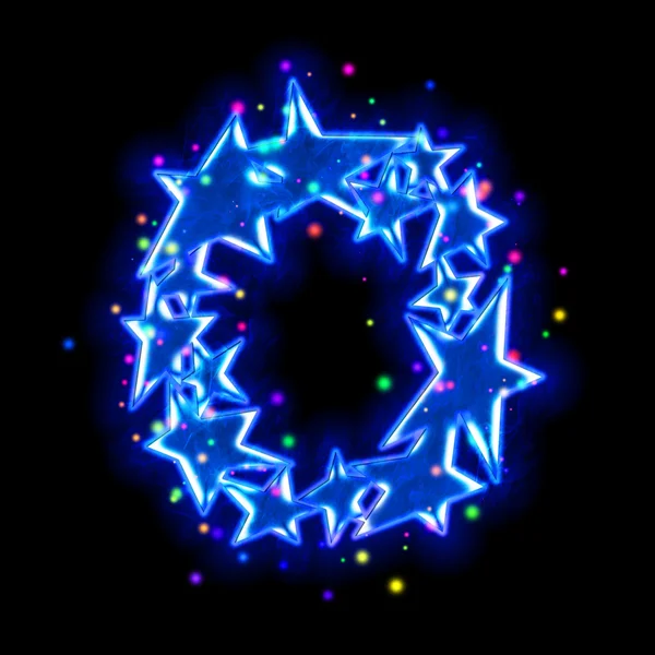Алфавит рождественской звезды - буква O — стоковое фото