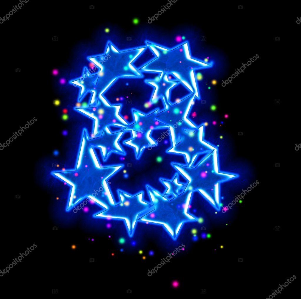 Christmas Star Alphabet Number Eight Stock Photo