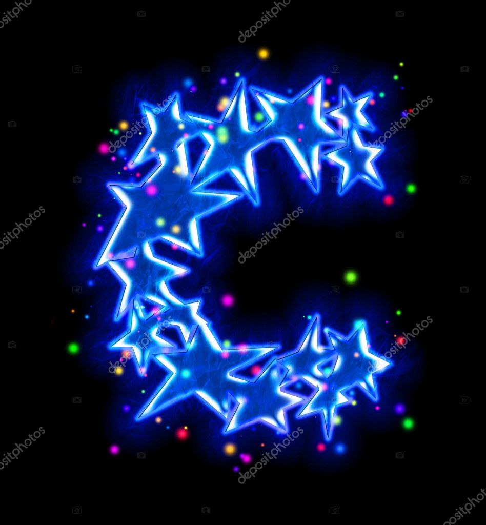 Christmas Star Alphabet Letter C — Stock Photo © Silverkblack 1407634