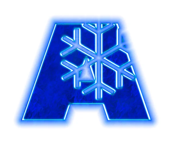 Vinter snöflinga alfabetet - brev en — Stockfoto