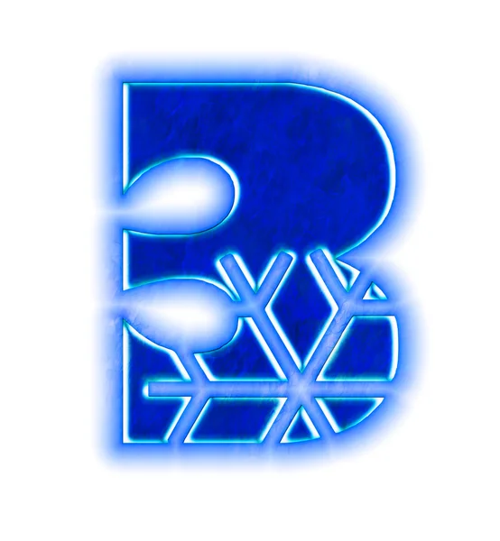 Winter snowflake font - number three — Stock Photo, Image