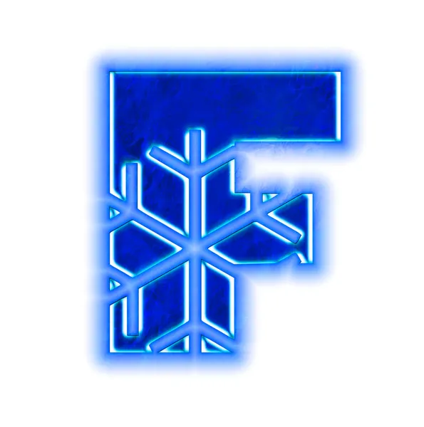 Winter snowflake alphabet - letter F — Stock Photo, Image