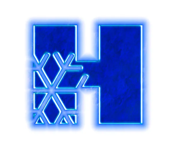 Winter-Schneeflockenalphabet - Buchstabe h — Stockfoto