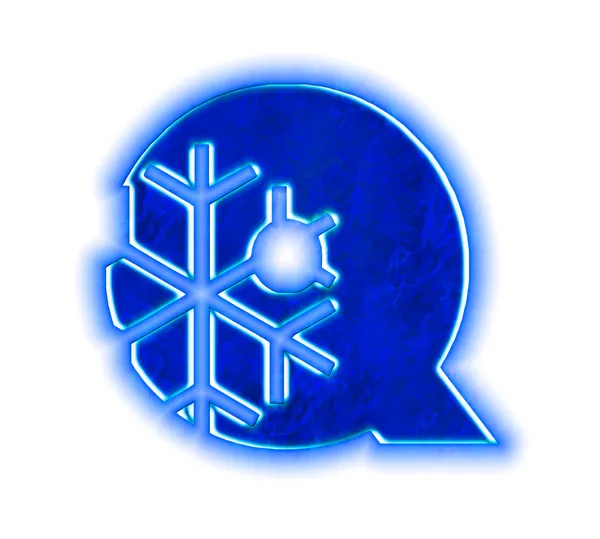 Winter-Schneeflockenalphabet - Buchstabe q — Stockfoto