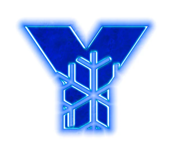 Winter snowflake alphabet - letter Y — Stock Photo, Image