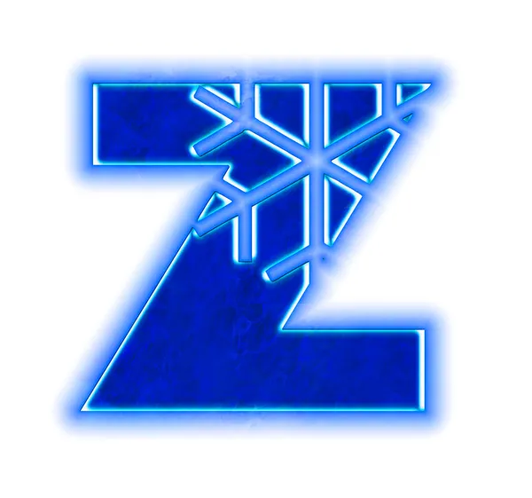 Зимова абетка сніжинки - літера Z — стокове фото