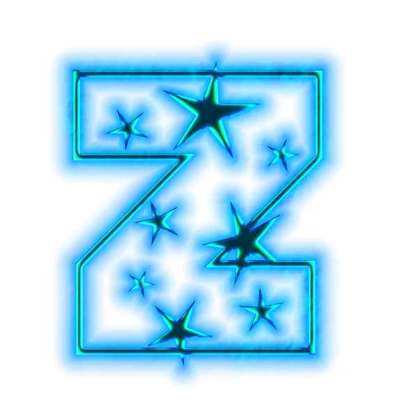 Christmas star font - letter Z — Stock Photo, Image