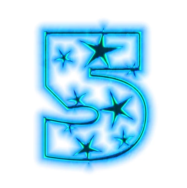 Christmas star font - number five — Stock Photo, Image