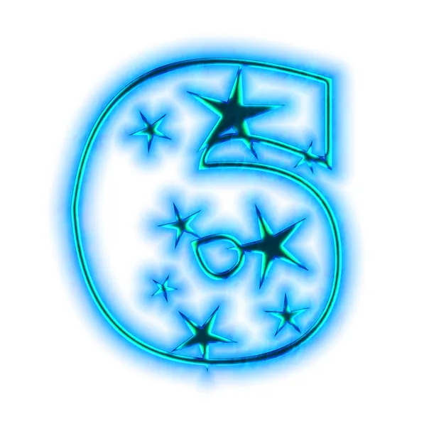 Christmas star font - number 6 — Stock Photo, Image