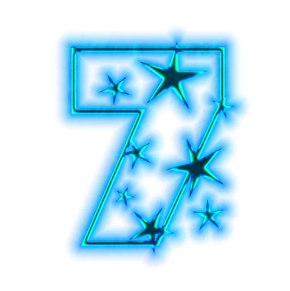 Christmas star font - number seven — Stock Photo, Image