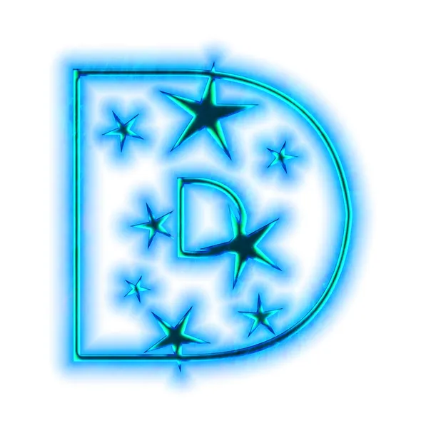 Χριστουγεννιάτικο αστέρι γραμματοσειρά - γράμμα d — Φωτογραφία Αρχείου