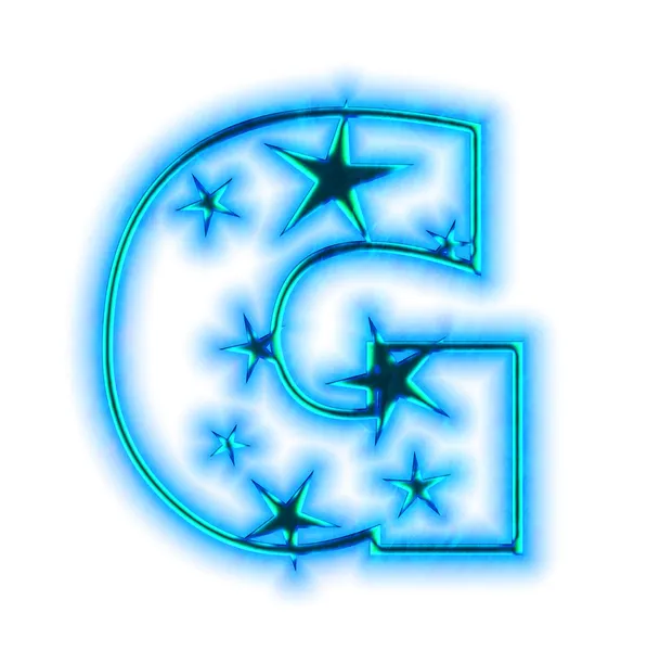 Різдвяний зірковий шрифт - літера G — стокове фото