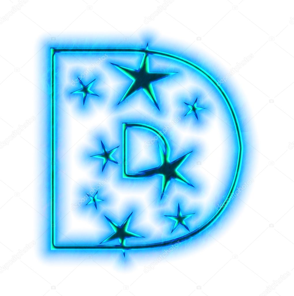 Christmas star font - letter D — Stock Photo © silverkblack #1427607