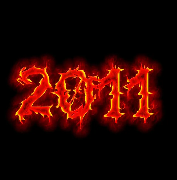 Znak ognia gotyckiej 2011 rok — Zdjęcie stockowe