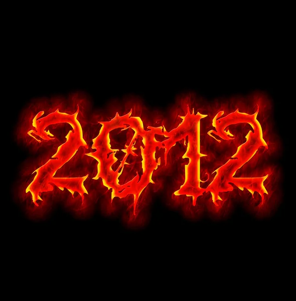 Gothic fire sign 2012 year — Stock Photo, Image