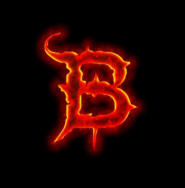 Ogień gotyckiej czcionki - litera b — Zdjęcie stockowe