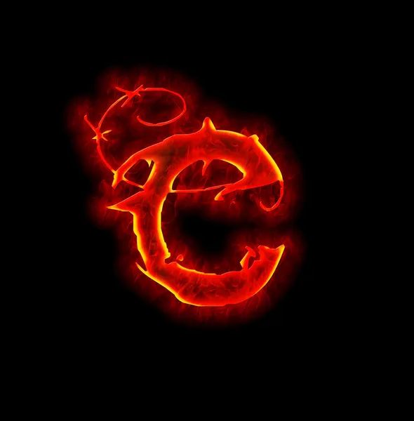 Γοτθικό φωτιά γραμματοσειρά - γράμμα c — Φωτογραφία Αρχείου