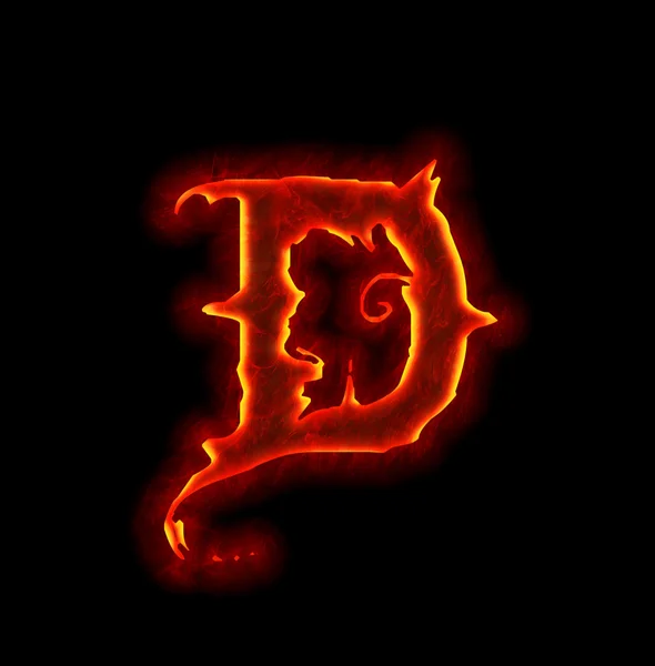 Gothic fire font - letter D — Stock Photo, Image