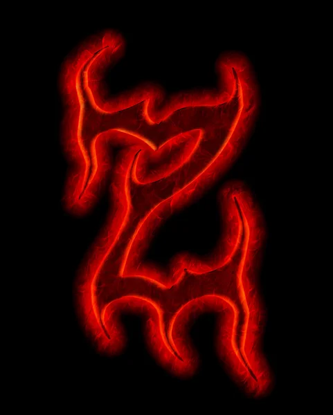 Devil fire font - letra Z — Fotografia de Stock