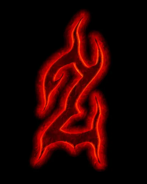 Diabeł ognia czcionki - numer dwa — Zdjęcie stockowe