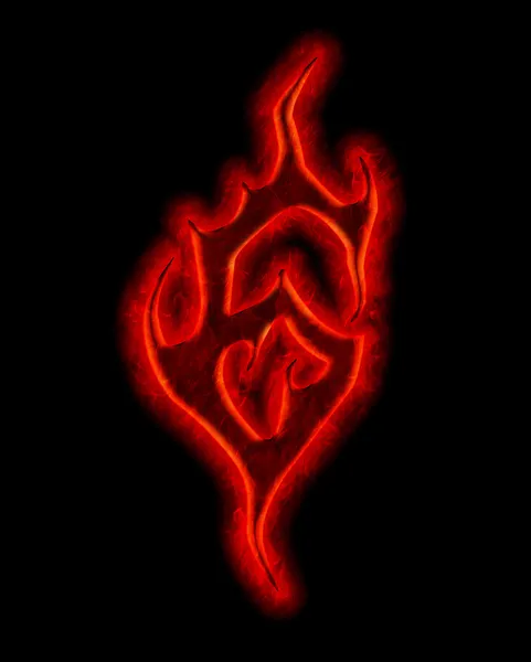 Devil fire font - number six — Stock Photo, Image