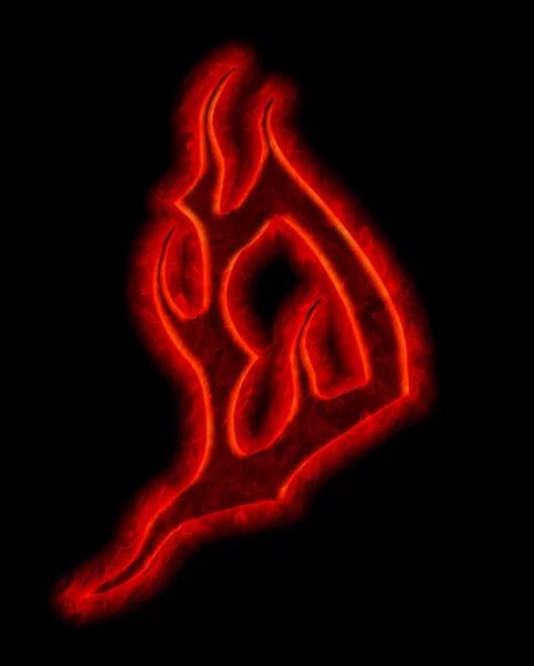 Devil fire font - letra D — Fotografia de Stock