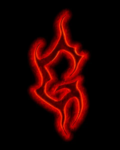 악마 화재 글꼴-편지 g — 스톡 사진